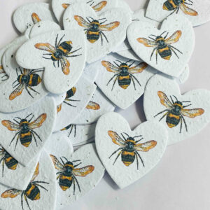 Plantable Seed Paper Hearts Early Bumblebee Watercolour