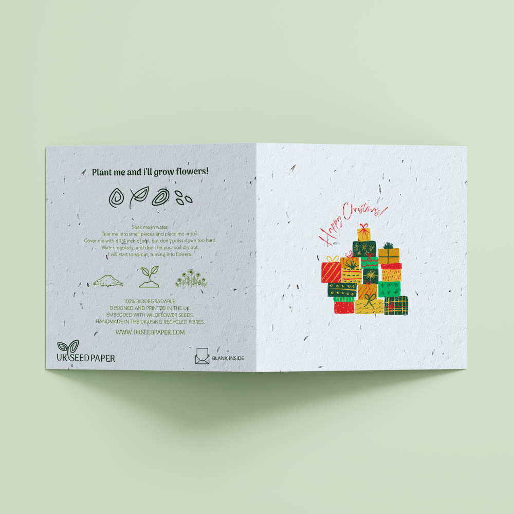 Seed Paper Christmas Card - Gifting Green - Image 2
