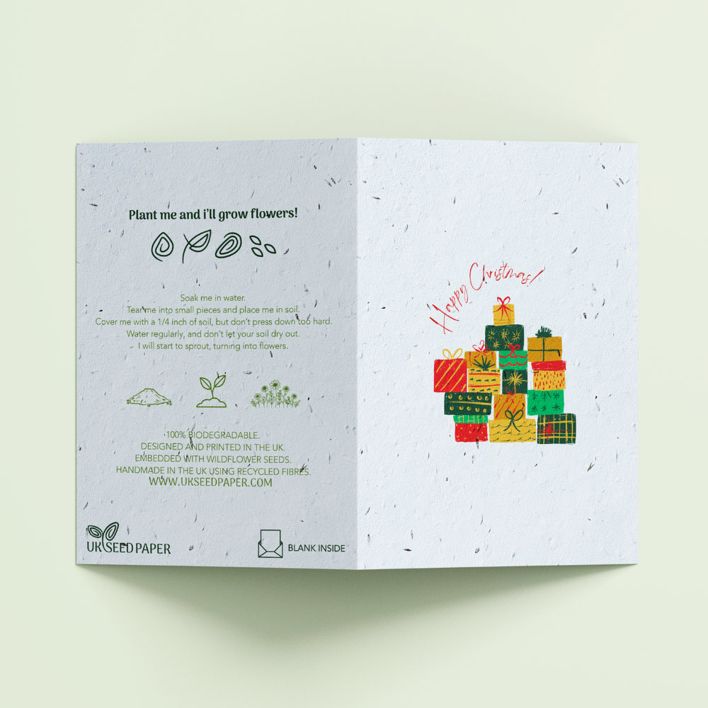 Seed Paper Christmas Card - Gifting Green - Image 3