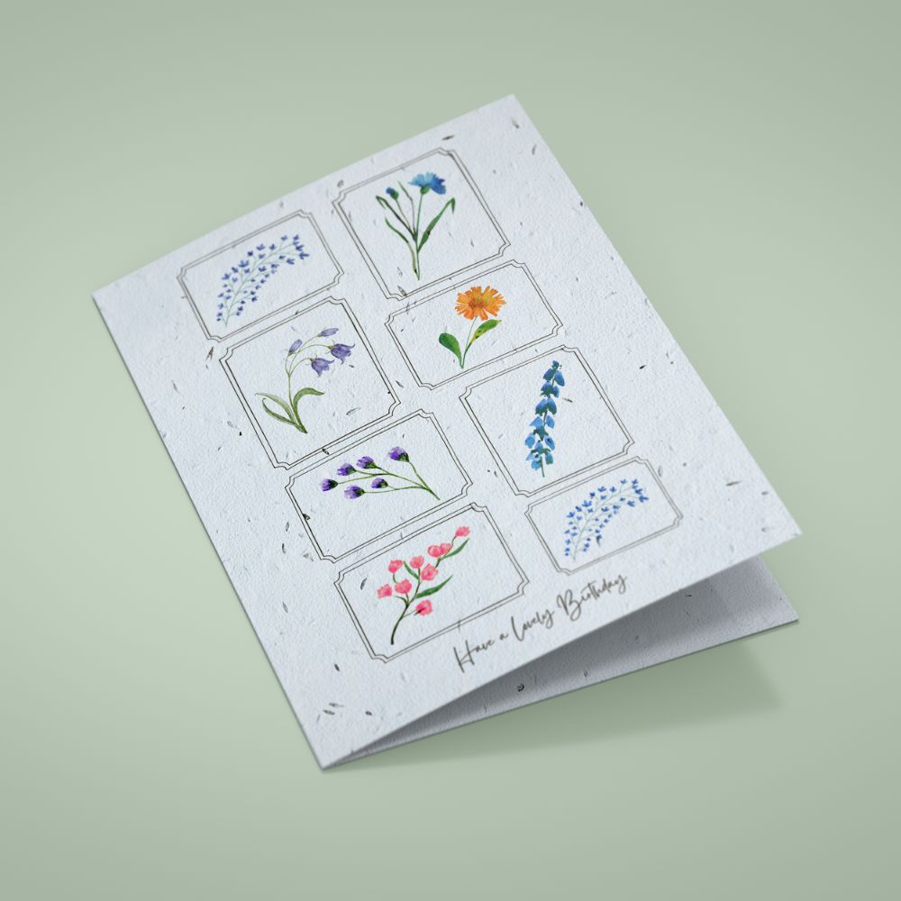 Seed Paper Birthday Card - Watercolour Florals