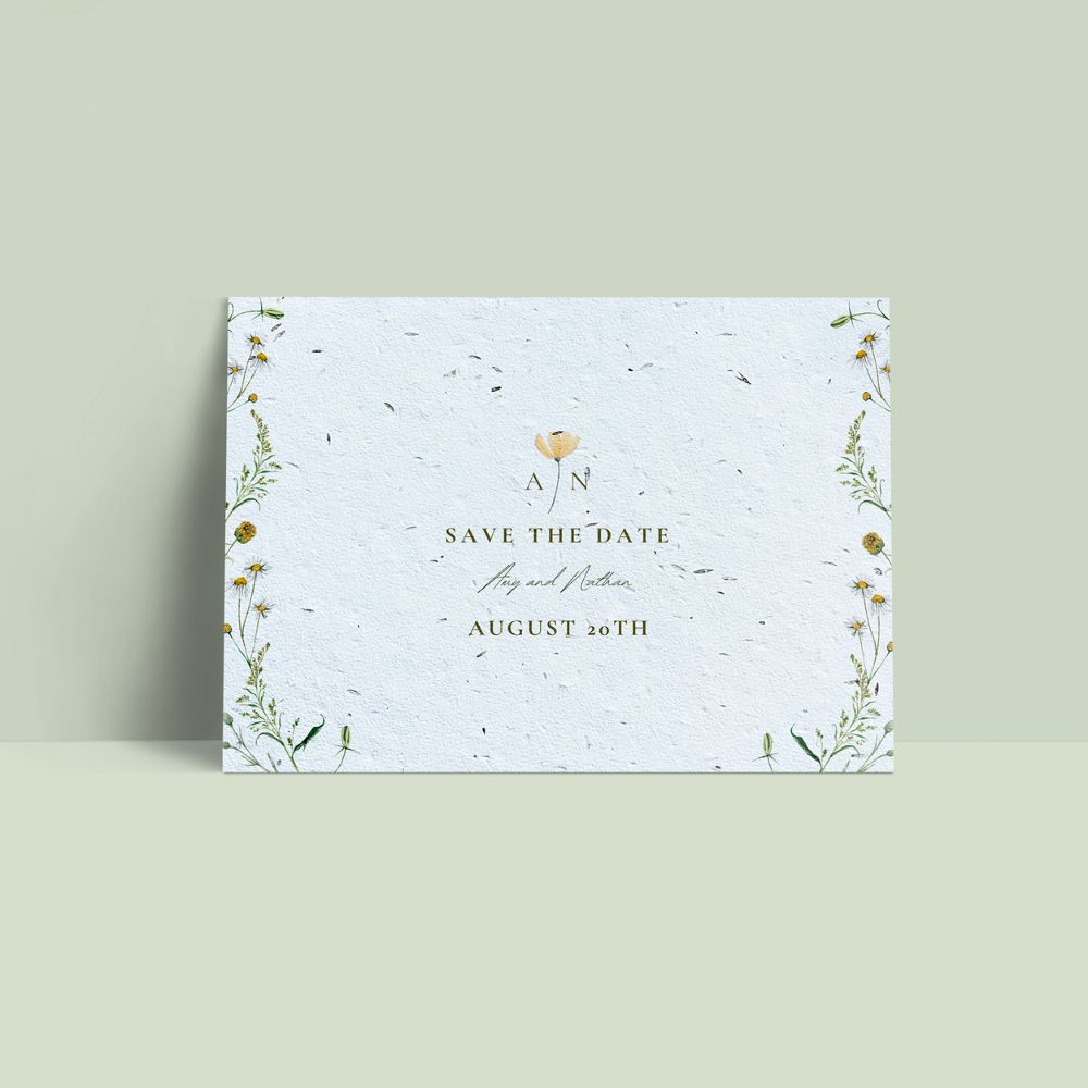 Seed Paper Save The Date - Daisy Meadow