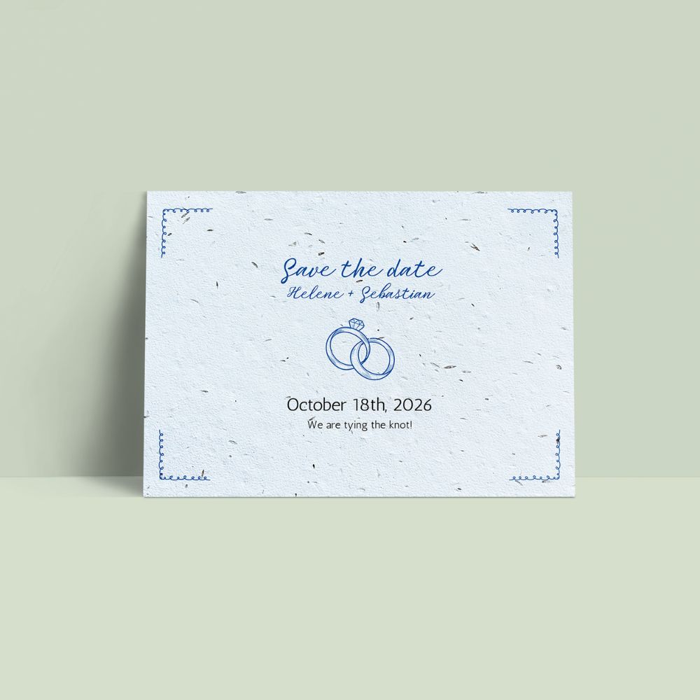Seed Paper Save The Date - Ring In Blue