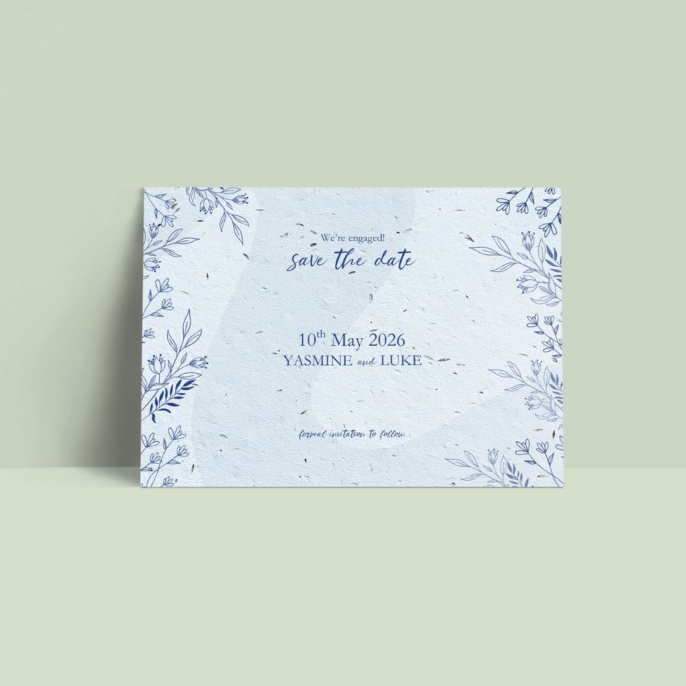 Seed Paper Save The Date - Sketch Florals