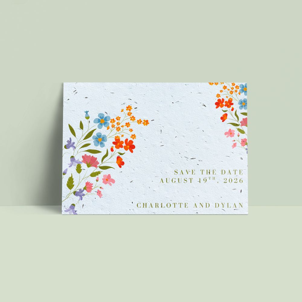 Seed Paper Save The Date - Vintage Garden