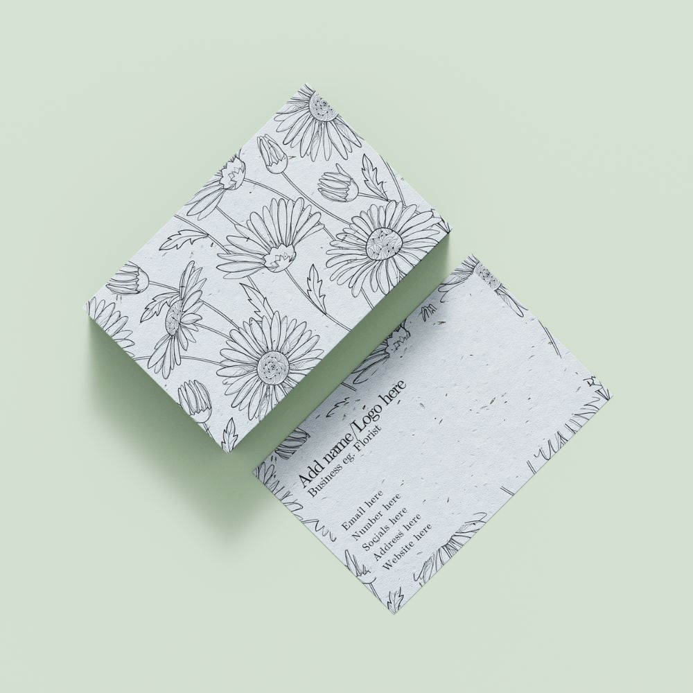 Seed Paper Business Card - Floral Linework