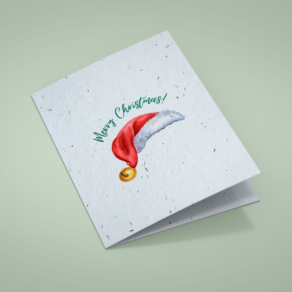 Seed Paper Christmas Card - Santa's Hat