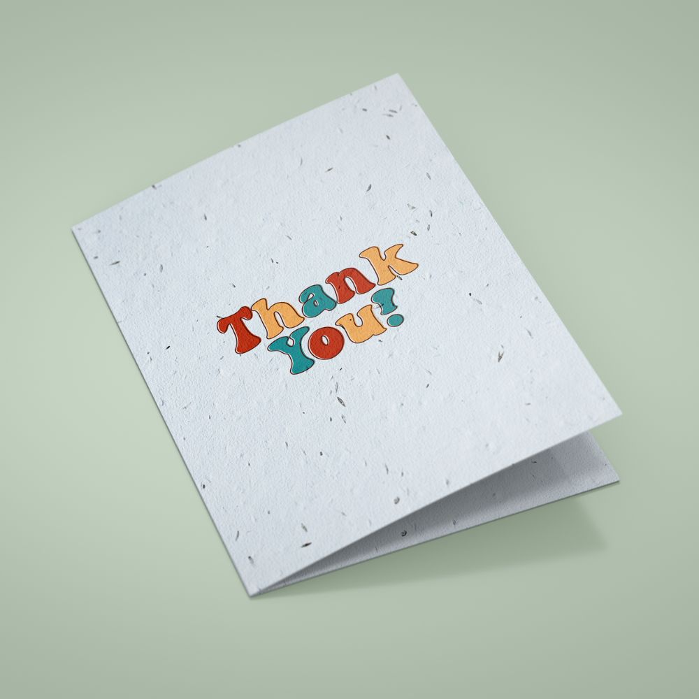 Seed Paper Thank You Card - Retro Thanks