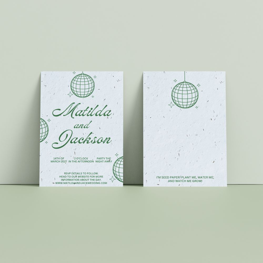 Seed Paper Wedding Invitations - Disco Love