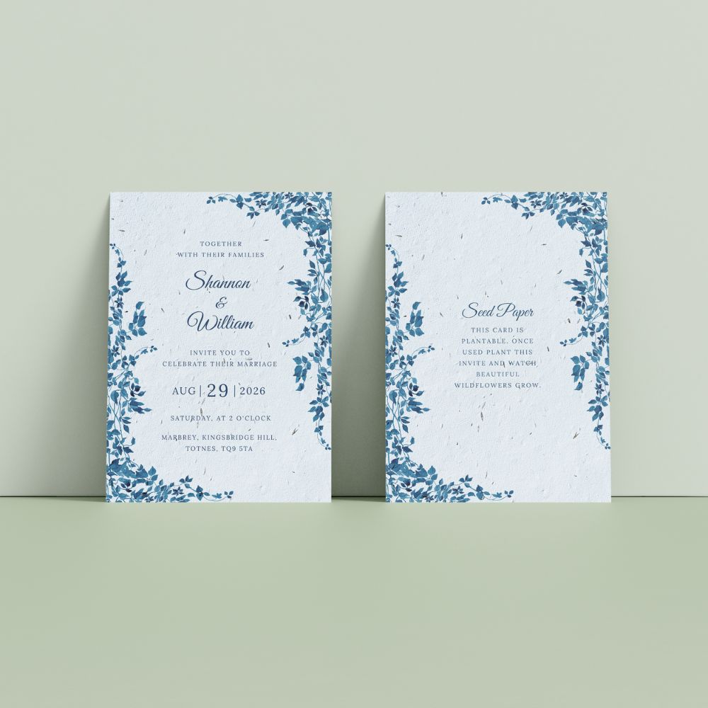 Seed Paper Wedding Invitations - Midnight Vine