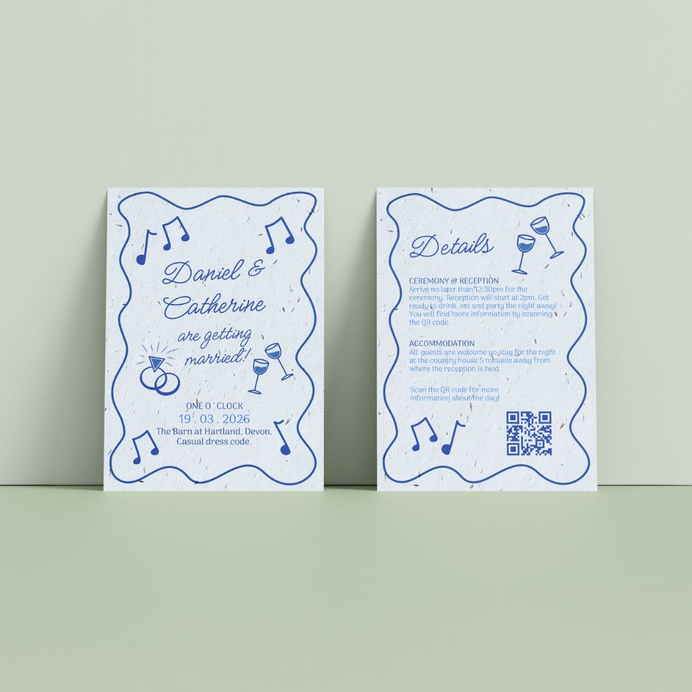 Seed Paper Wedding Invitations - Musical Vows