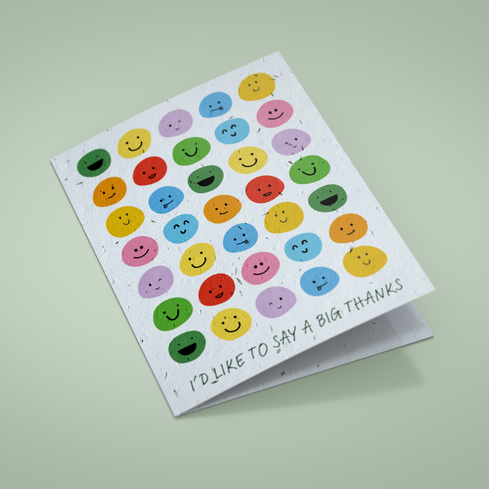 Seed Paper Thank You Card - Faces of Thanks