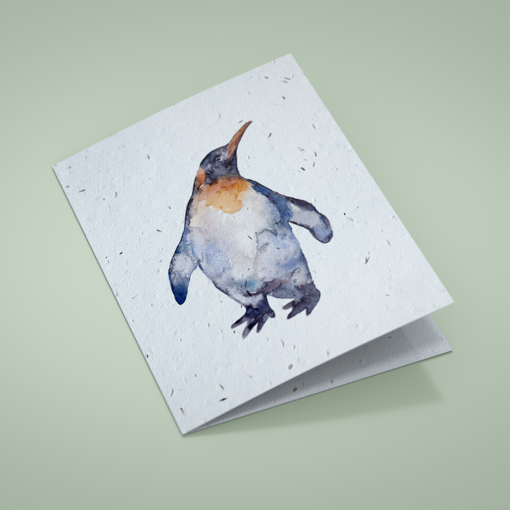 Seed Paper Greetings Card - The Penguin