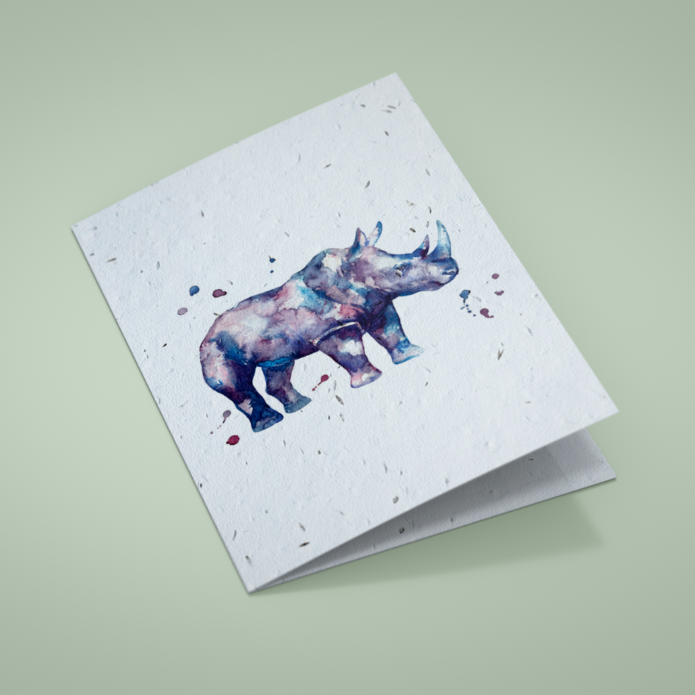 Seed Paper Greetings Card - The Rhino
