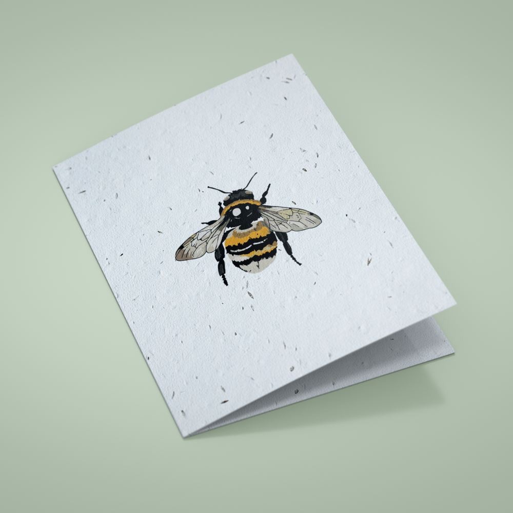 Seed Paper Greetings Card - White Tailed Bee