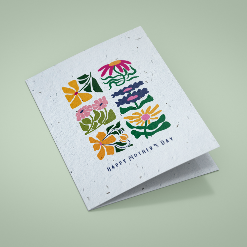 Seed Paper Greetings Card - Mothers day Spiral Flowers